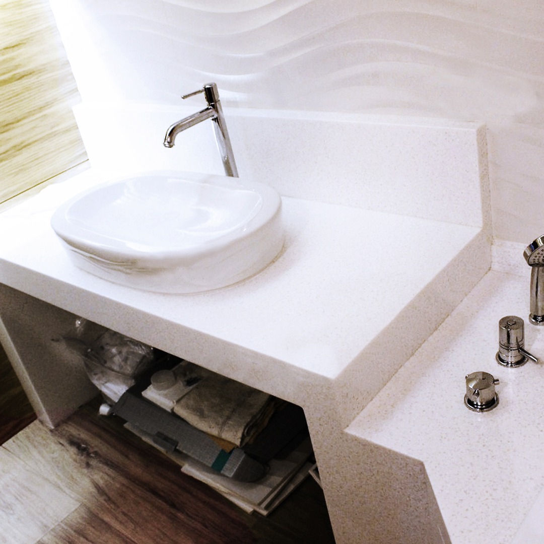 Мебель для ванной с искусственным камнем